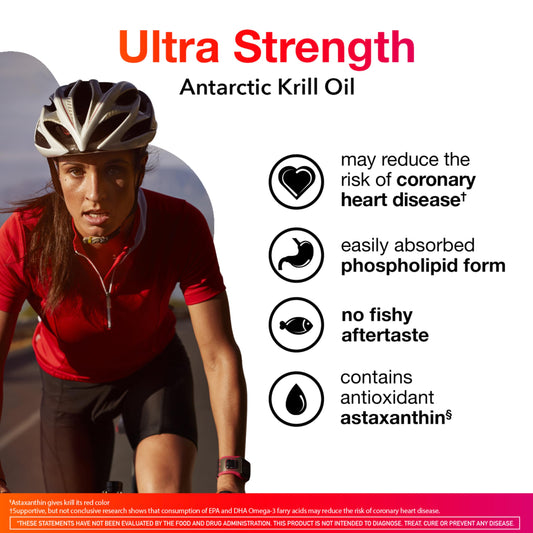 MegaRed Antarctic krill oil source emphasizes sustainable origin and rich omega-3.