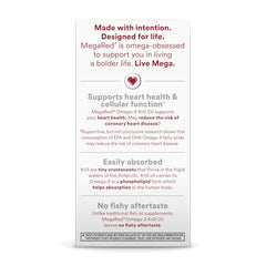 Megared bottle label highlighting heart health support