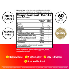 MegaRed omega-3 krill oil softgels demonstrate high EPA/DHA content.