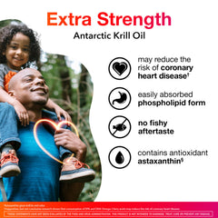 MegaRed omega-3 krill softgels shown for easy daily intake.