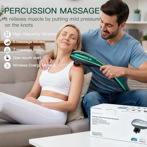 MEGAWISE back massager shows five modes for personalized care.
