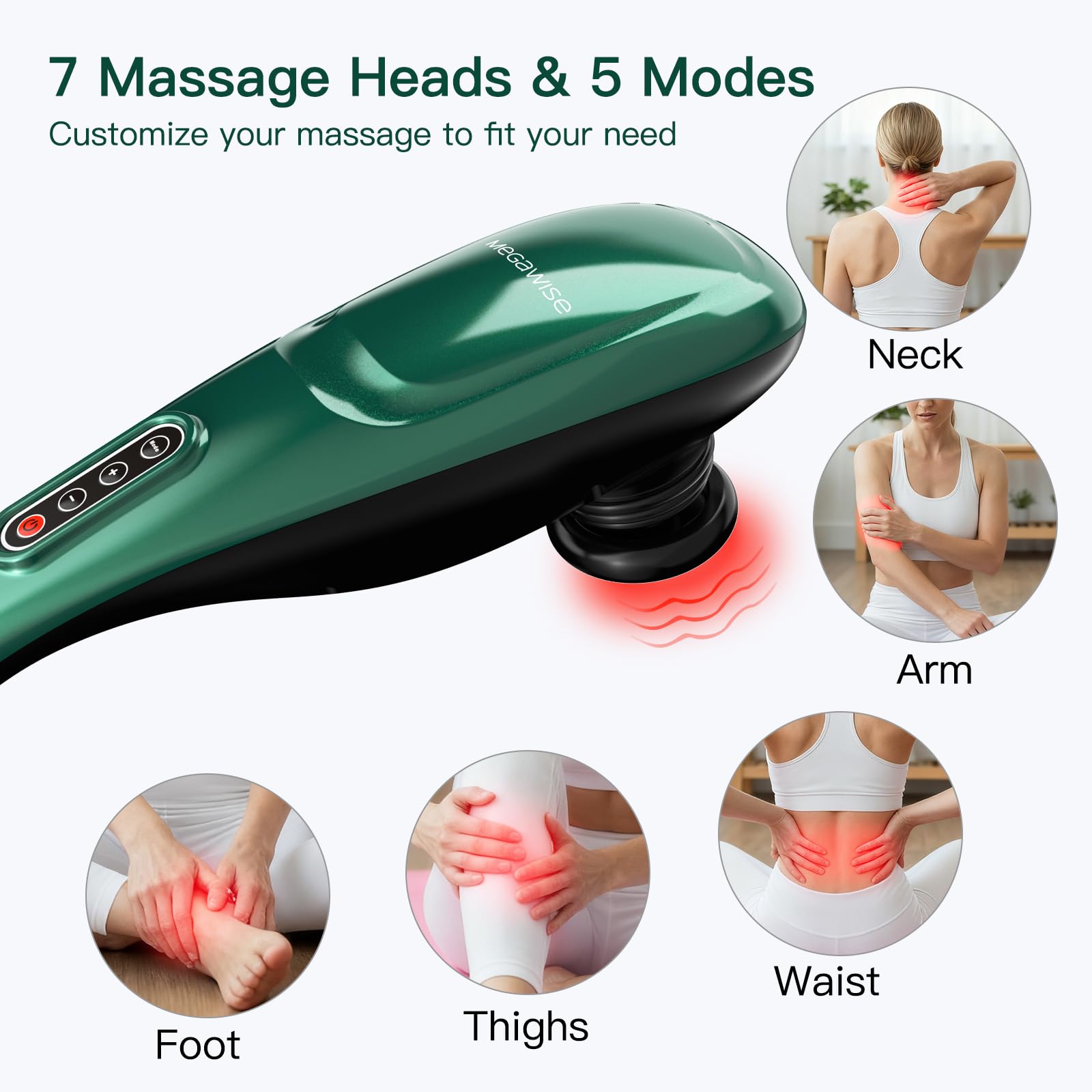 MEGAWISE massager with five speeds for versatile targeting.