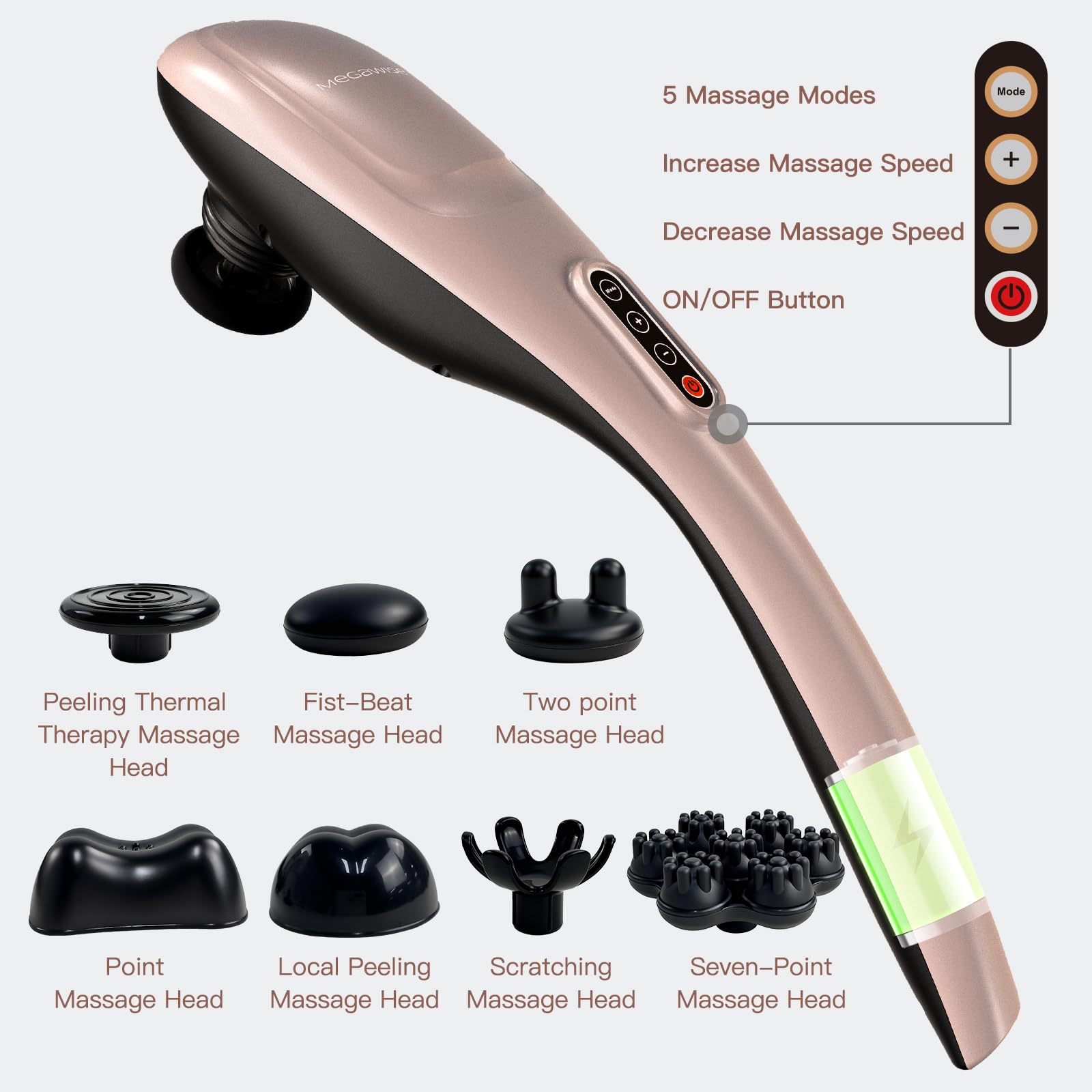 MEGAWISE back massager suitable for neck, back, legs, and feet