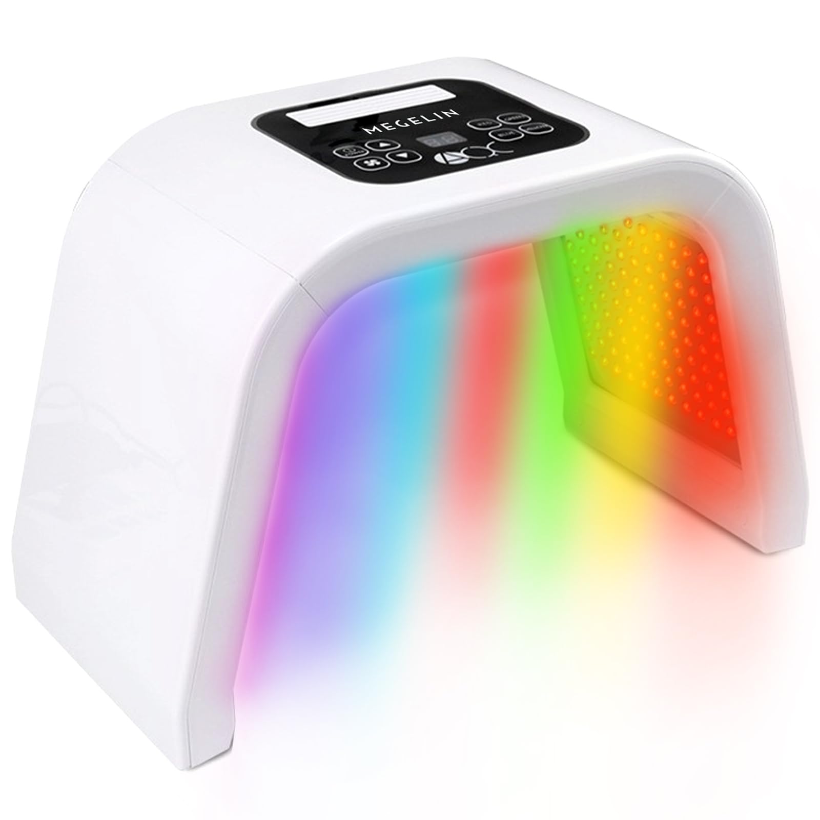 Megelin 8 in 1 color LED therapy device front view for at-home skincare benefit