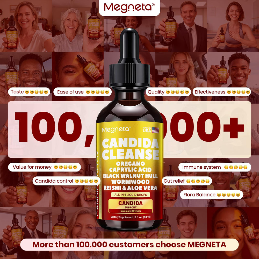 MEGNETA Candida Cleanse Lactospore probiotic for immune-friendly digestion.