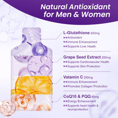 MEGNETA Liposomal Glutathione package front highlights freshness and vegan formula.