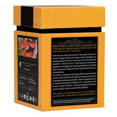 Mehdi Reishi spore powder outdoor cultivation image shows natural sourcing from pristine mountain air.