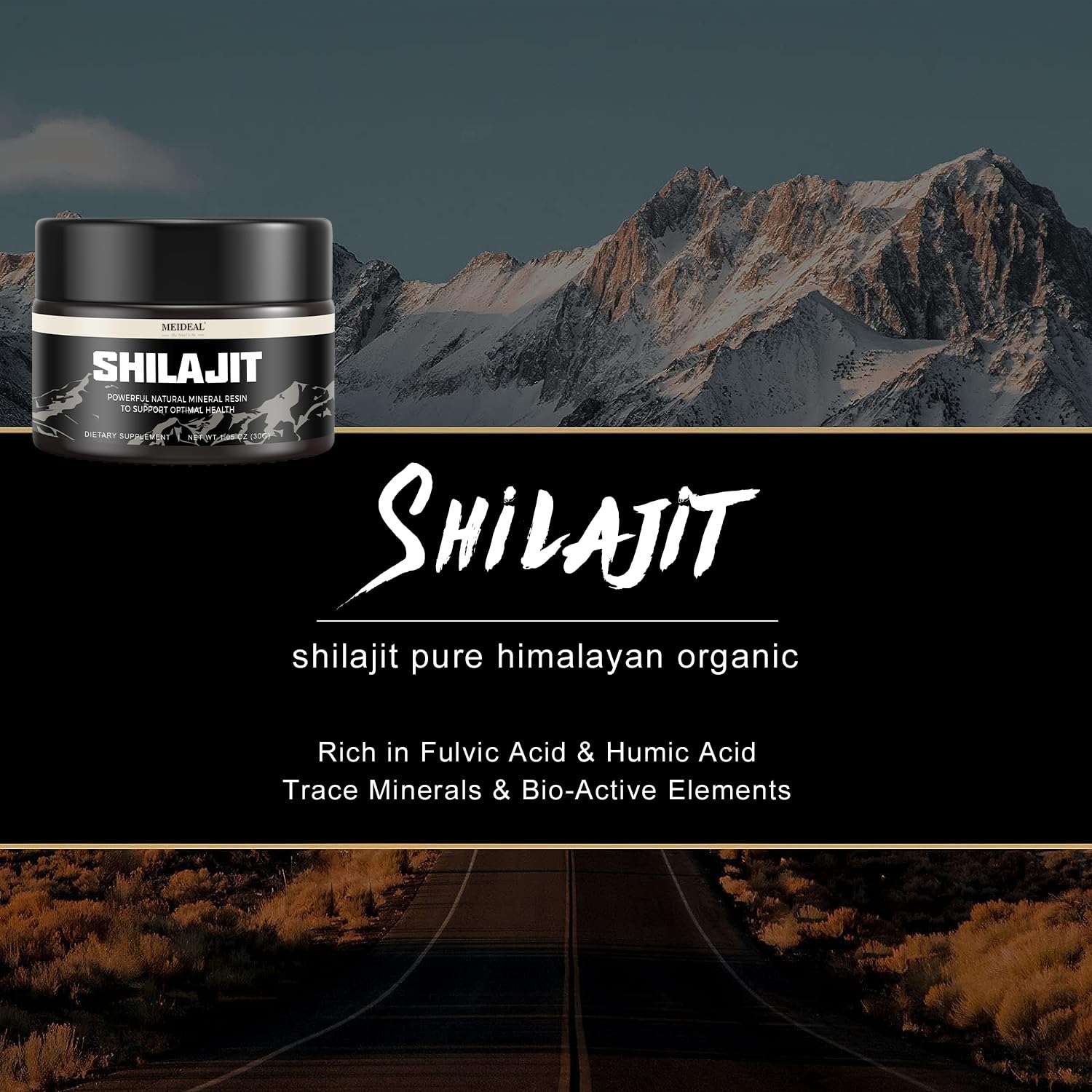 Meideal Shilajit resin daily-use setup for ready energy and focus.