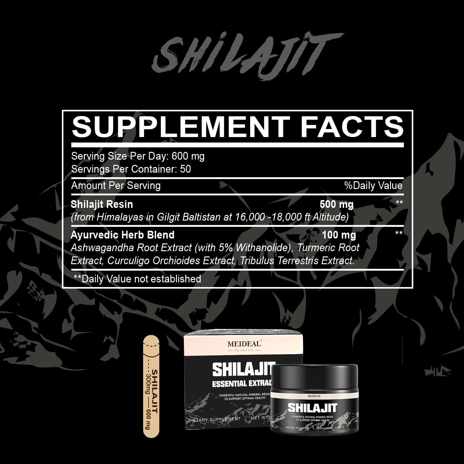 Meideal Shilajit resin rich in fulvic acid for mineral absorption