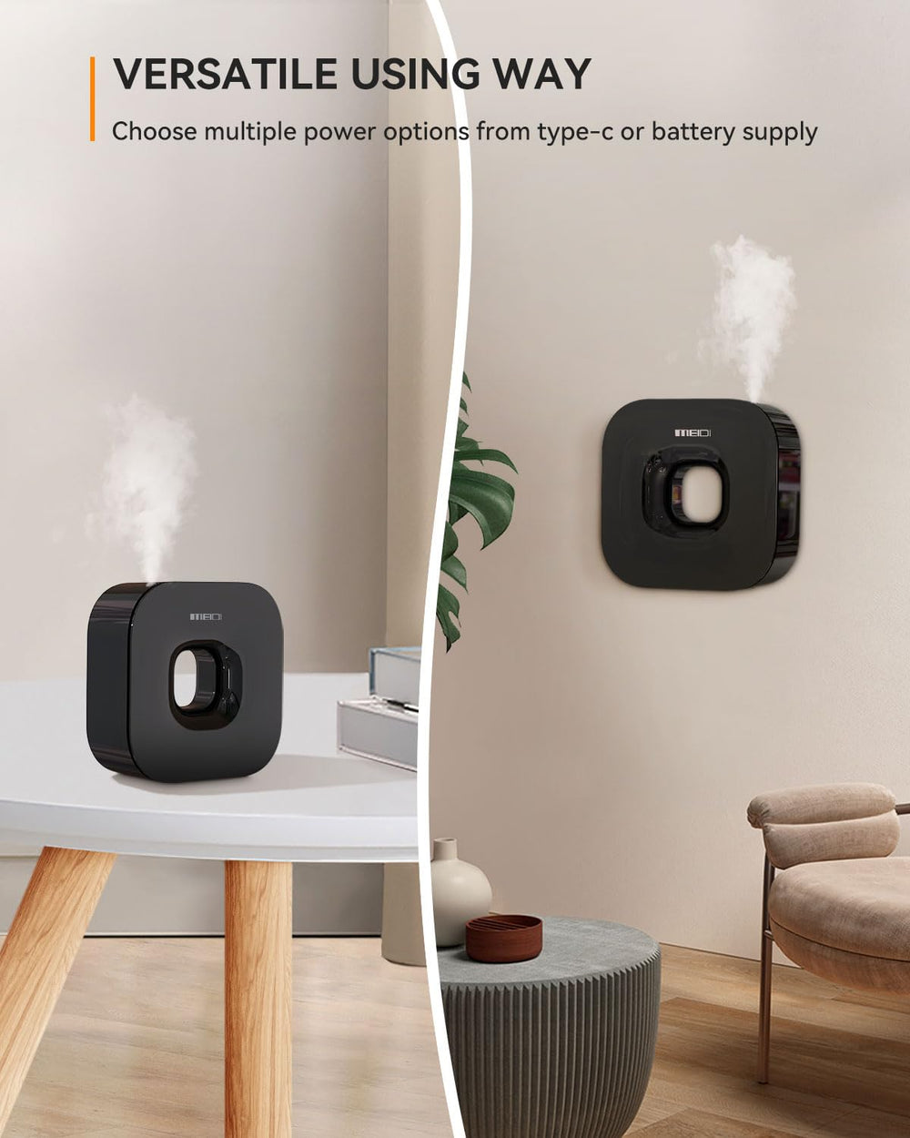 MEIDI 360° coverage visual demonstrating wide diffusion in a room