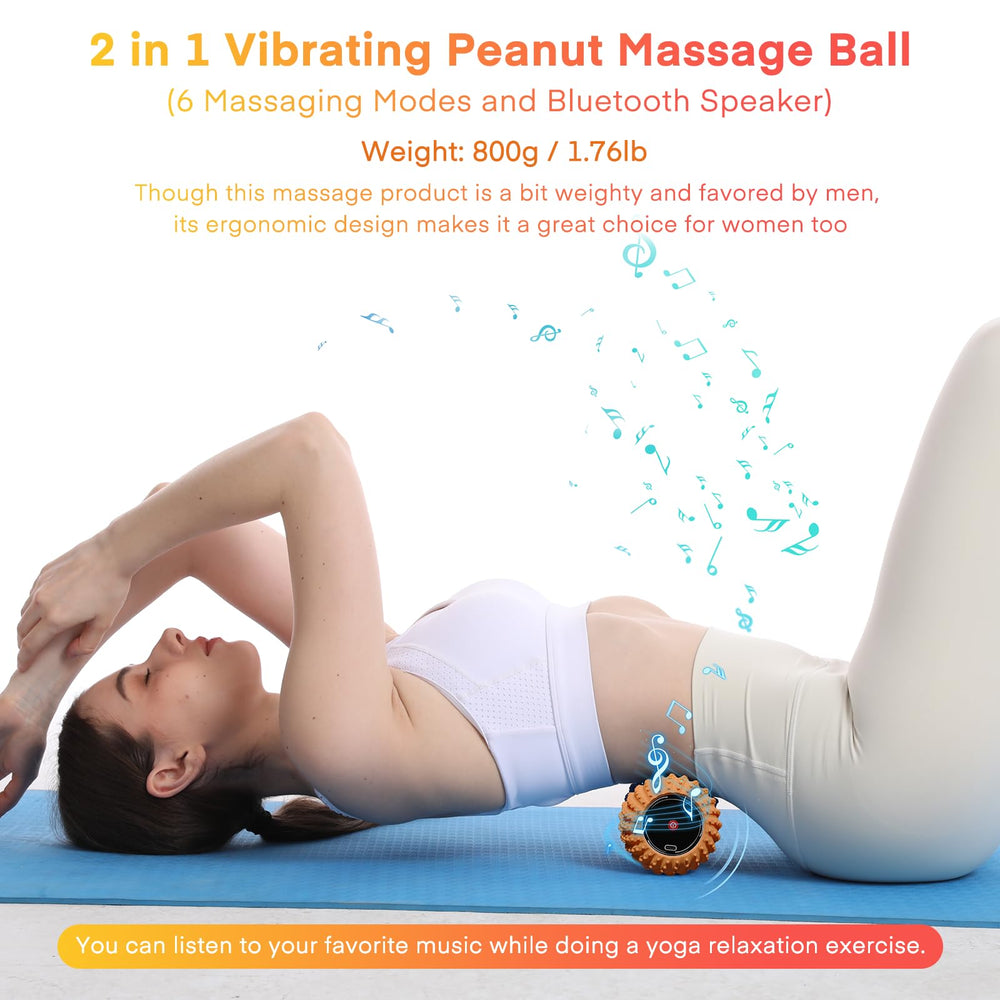 Meifuly peanut massage ball side view showing ergonomic design for release