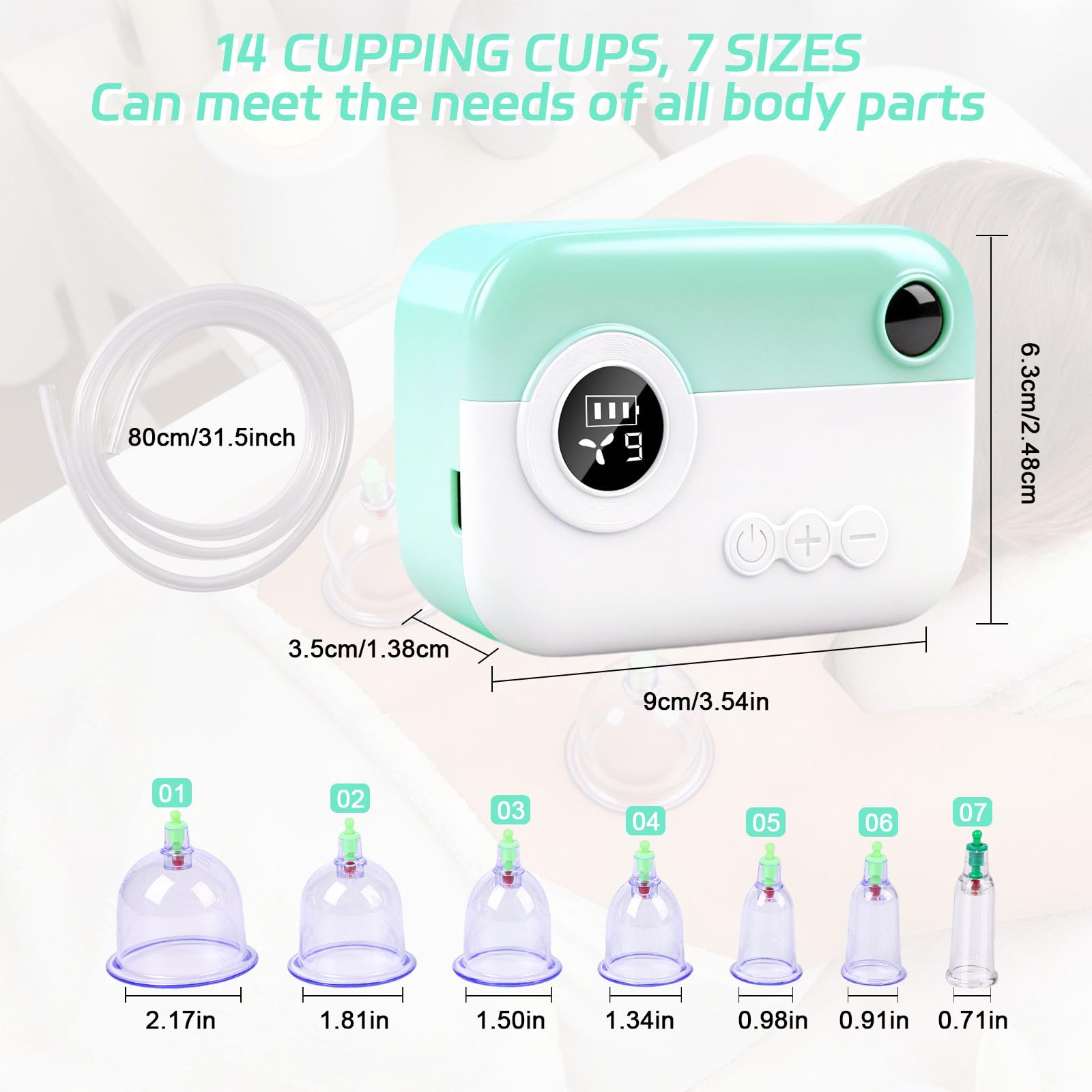 Meifuly back cupping with 12 cups for full-body relaxation.