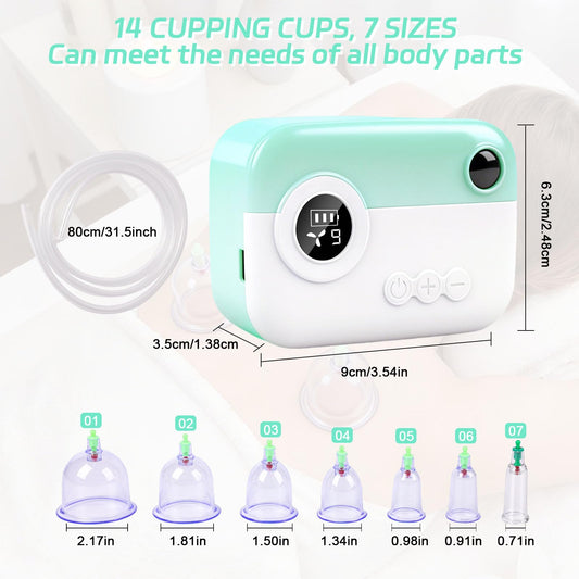 Meifuly back cupping with 12 cups for full-body relaxation.