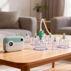 Meifuly cupping on legs and arms for convenient recovery routines.
