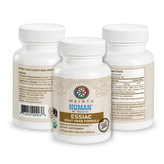 Packaging close-up of Meintu Essiac capsules for easy recognition