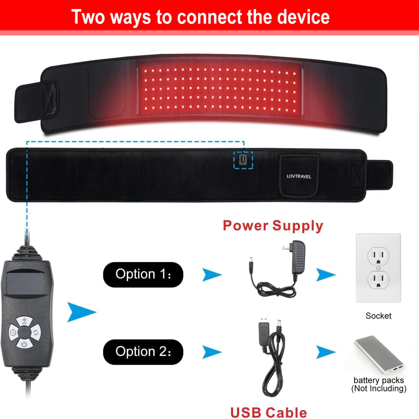 Meiye red light therapy belt on waist during activity provides steady support.