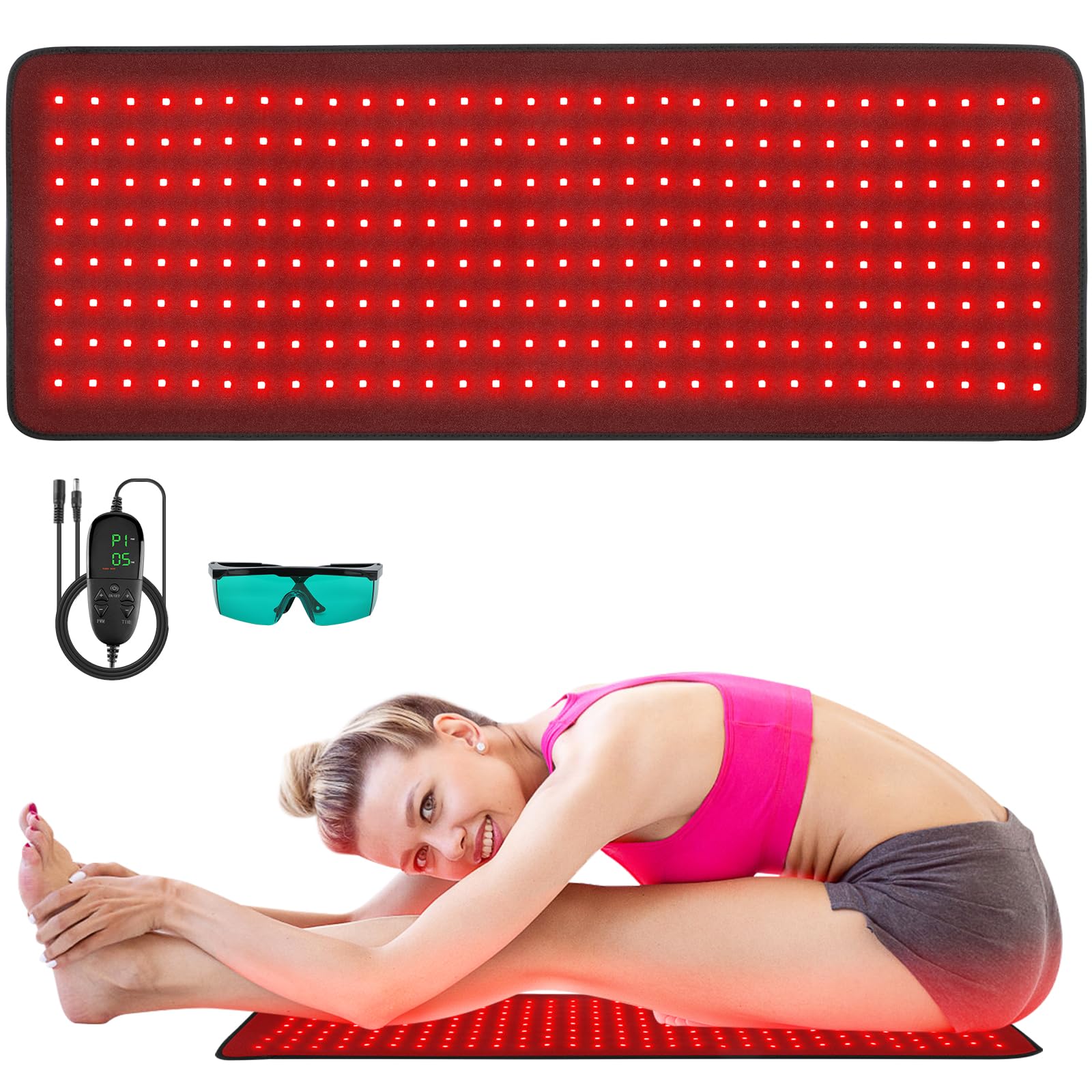 Meiye red light therapy pad front view highlighting large surface for full-back coverage