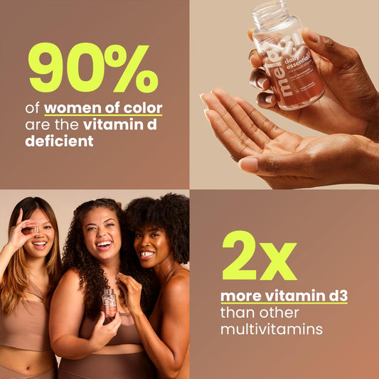 Close-up of Mela Daily Essentials capsules highlighting vegan form.