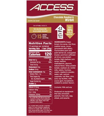 Closeup of Melaleuca Access Chocolate Raspberry Rush bar showing texture and rich flavor for a satisfying snack.