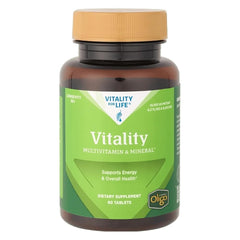 Melaleuca Vitality multivitamin bottle—60 tablets for daily nutrient support.