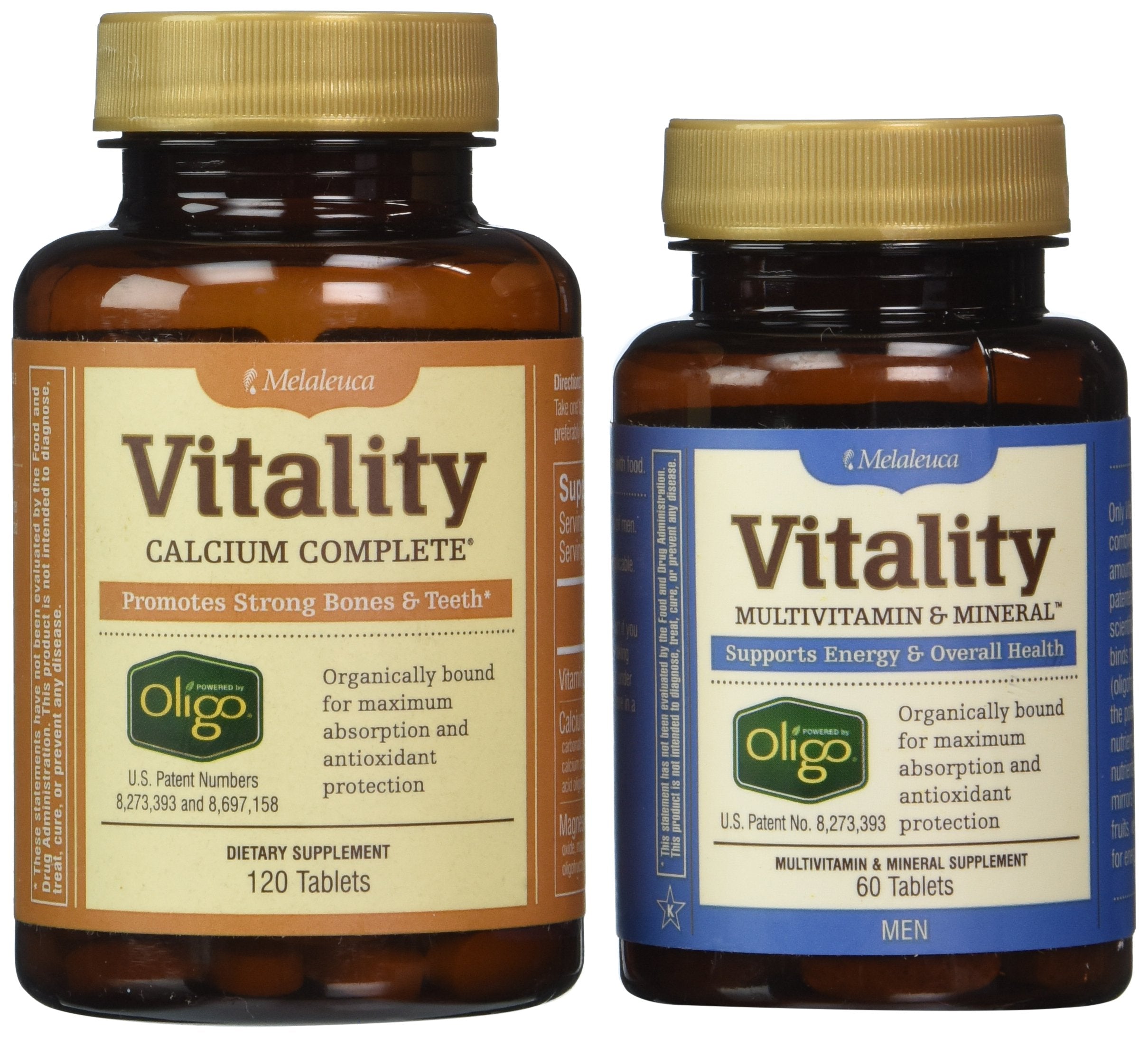 Melaleuca Vitality Pack Men bottle front view for daily nutrient support.