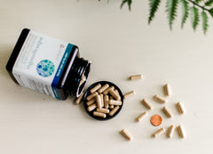 Ingredient panel showing melatonin, GABA, and NAC for rest and recovery.