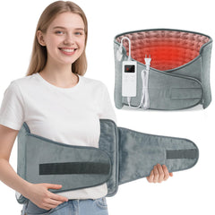 MELCAM belted heating pad provides targeted warmth for the lower back.