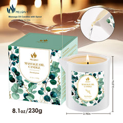 MELONY Soy Massage Candle long burn supports extended at-home spa sessions.