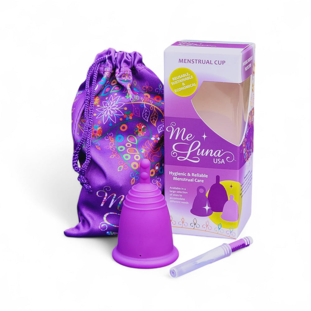 MeLuna Classic stem-handle cup ready for comfortable daily wear.