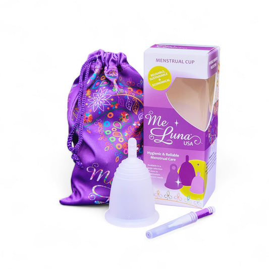 MeLuna Classic stem handle cup for easy removal and secure fit.