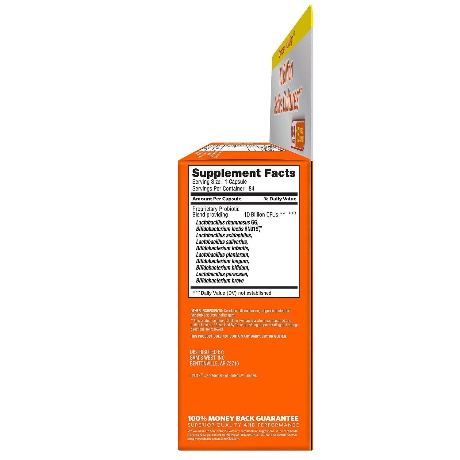 Member's Mark 5X probiotic capsules designed for daily use with 10 strains