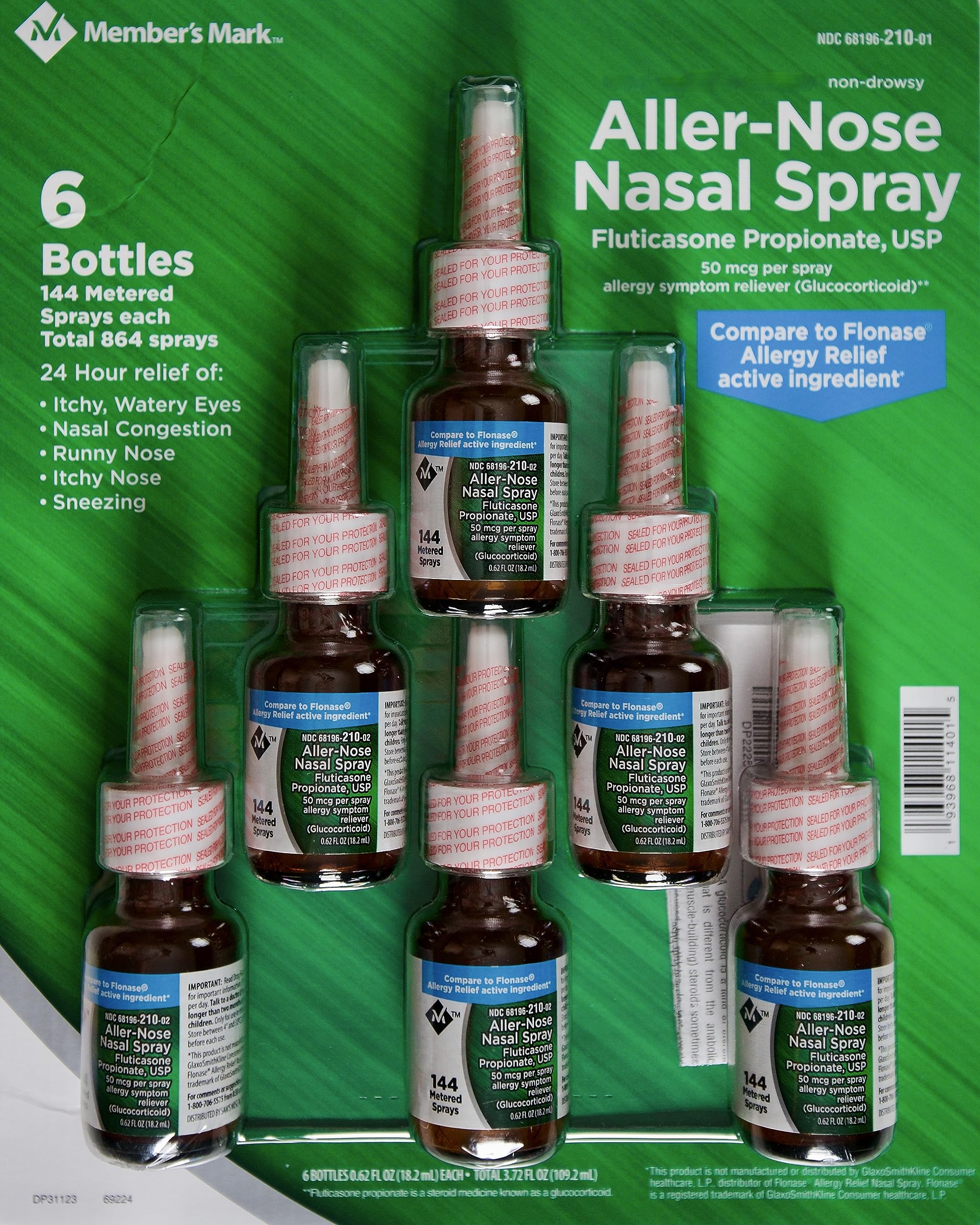 Members Mark Aller-Nose Fluticasone bottle ready for daily allergy relief.