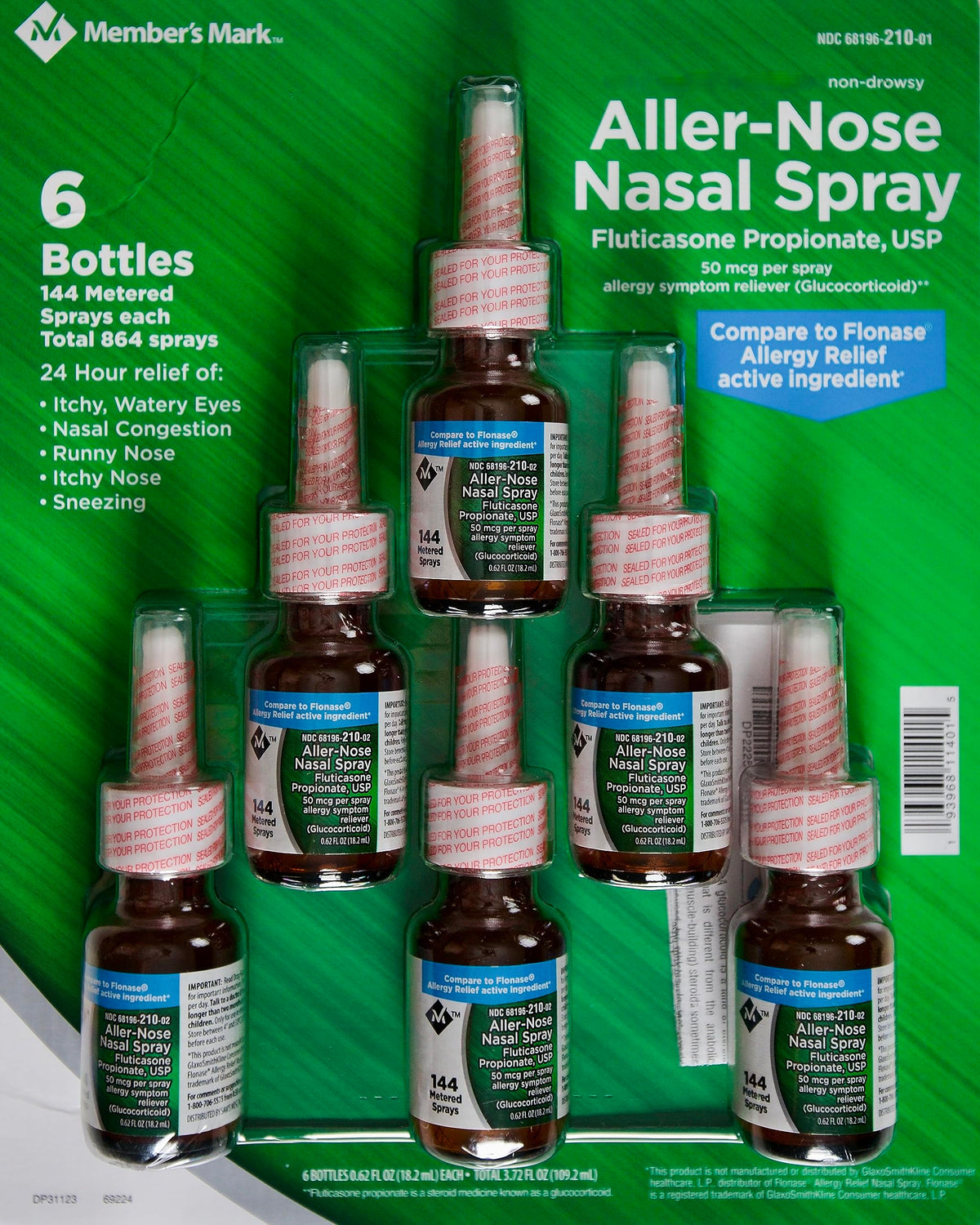 Members Mark Aller-Nose Fluticasone bottle ready for daily allergy relief.