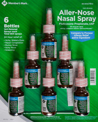 Members Mark Aller-Nose Fluticasone bottle ready for daily allergy relief.
