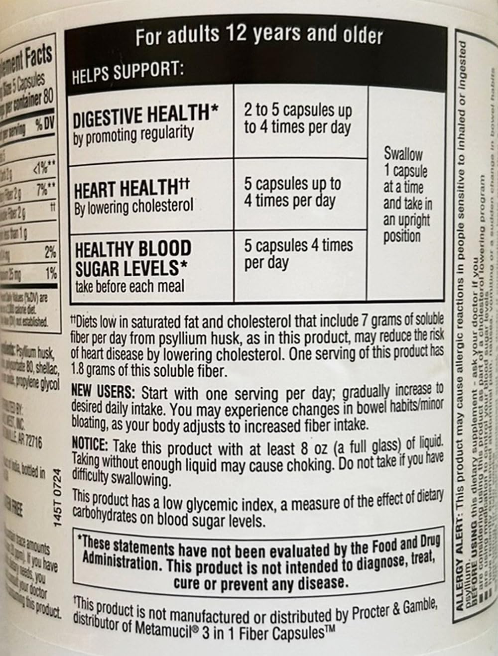Member's Mark fiber capsules closeup emphasizes convenient daily form