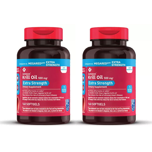 Member's Mark krill oil softgels bottle for daily omega-3 support and MSC-certified sustainability