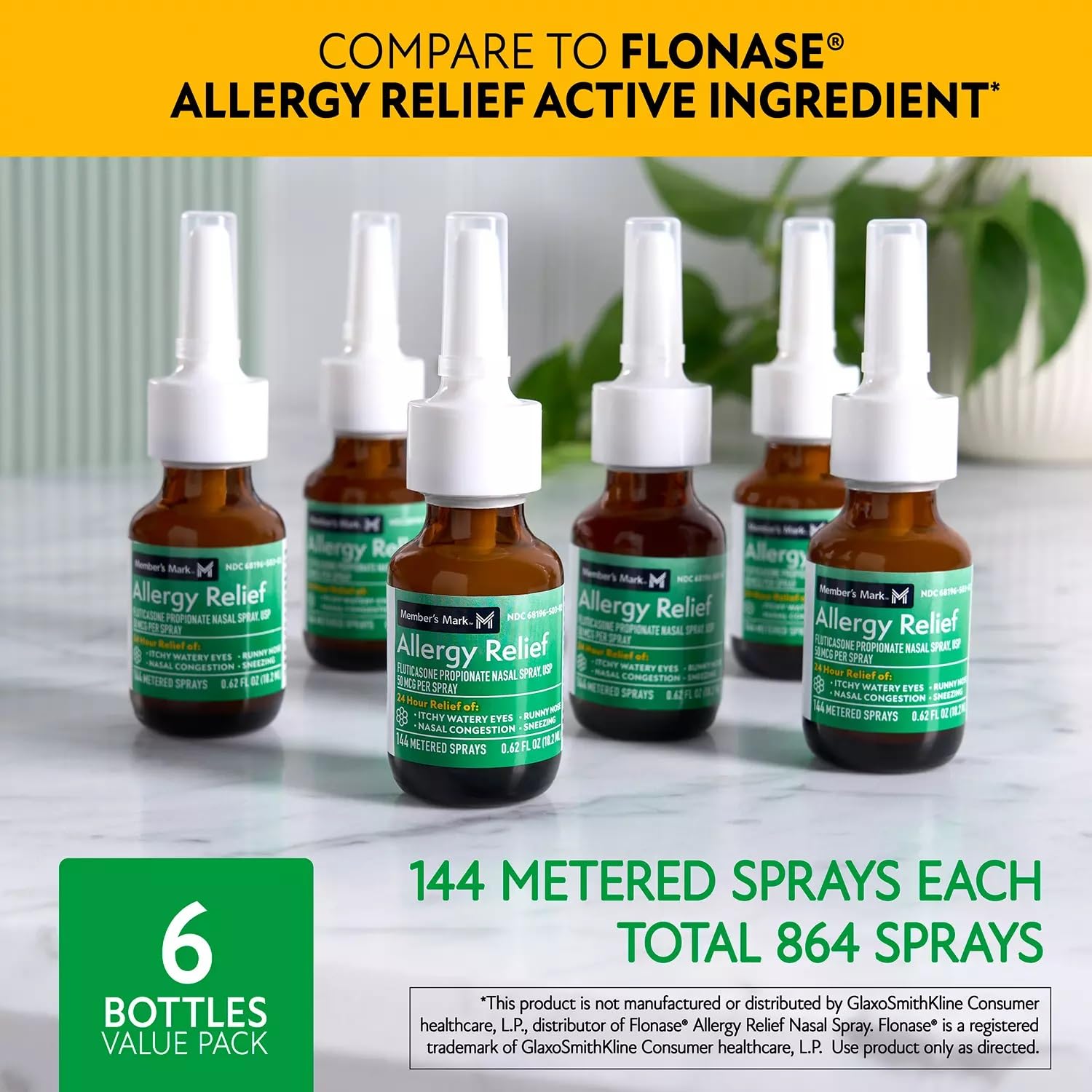 Nasal spray on a clean bathroom counter ready for daily use.