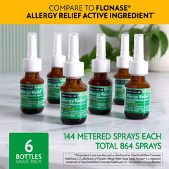 Nasal spray on a clean bathroom counter ready for daily use.