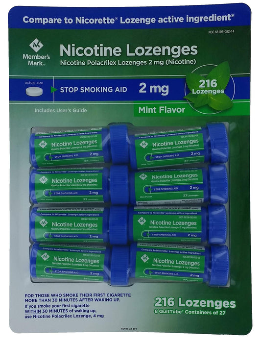 Members Mark mint lozenges pack front for cravings relief on the go.