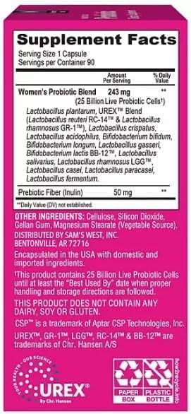 Members Mark bottle label notes 25 Billion cells and 14 strains for gut health support.