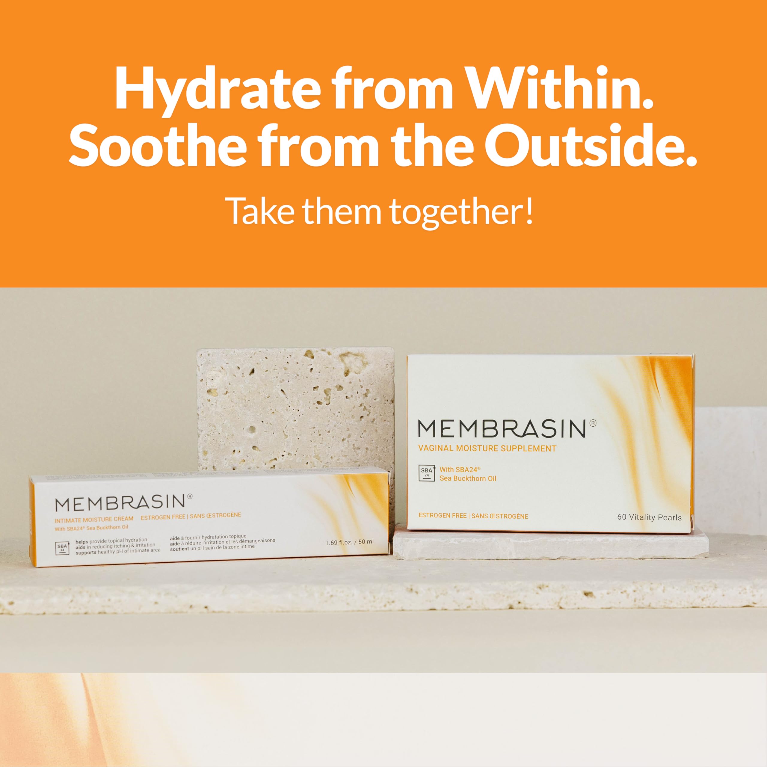 Membrasin Vitality Pearls open-pack reveal capsules ready for routine