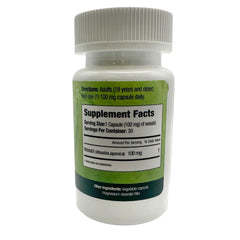 Close-up of Memfocus 100mg capsules indicating a non-GMO, gluten-free formula.