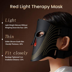 MEMTIM LED mask remote control enables easy session timing and customization.
