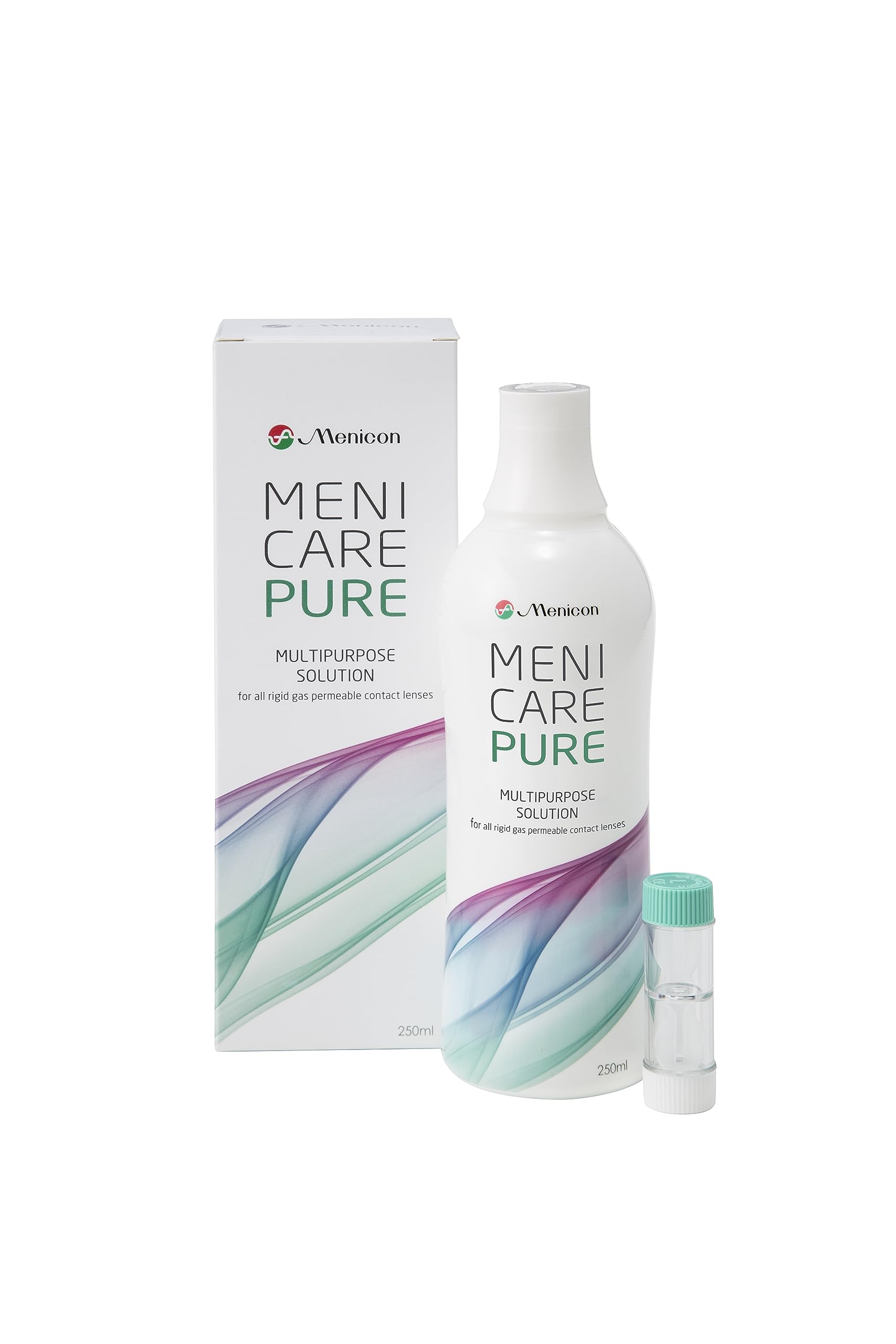 Menicon Menicare Pure lens container for easy storage and sanitation of gas permeable lenses.