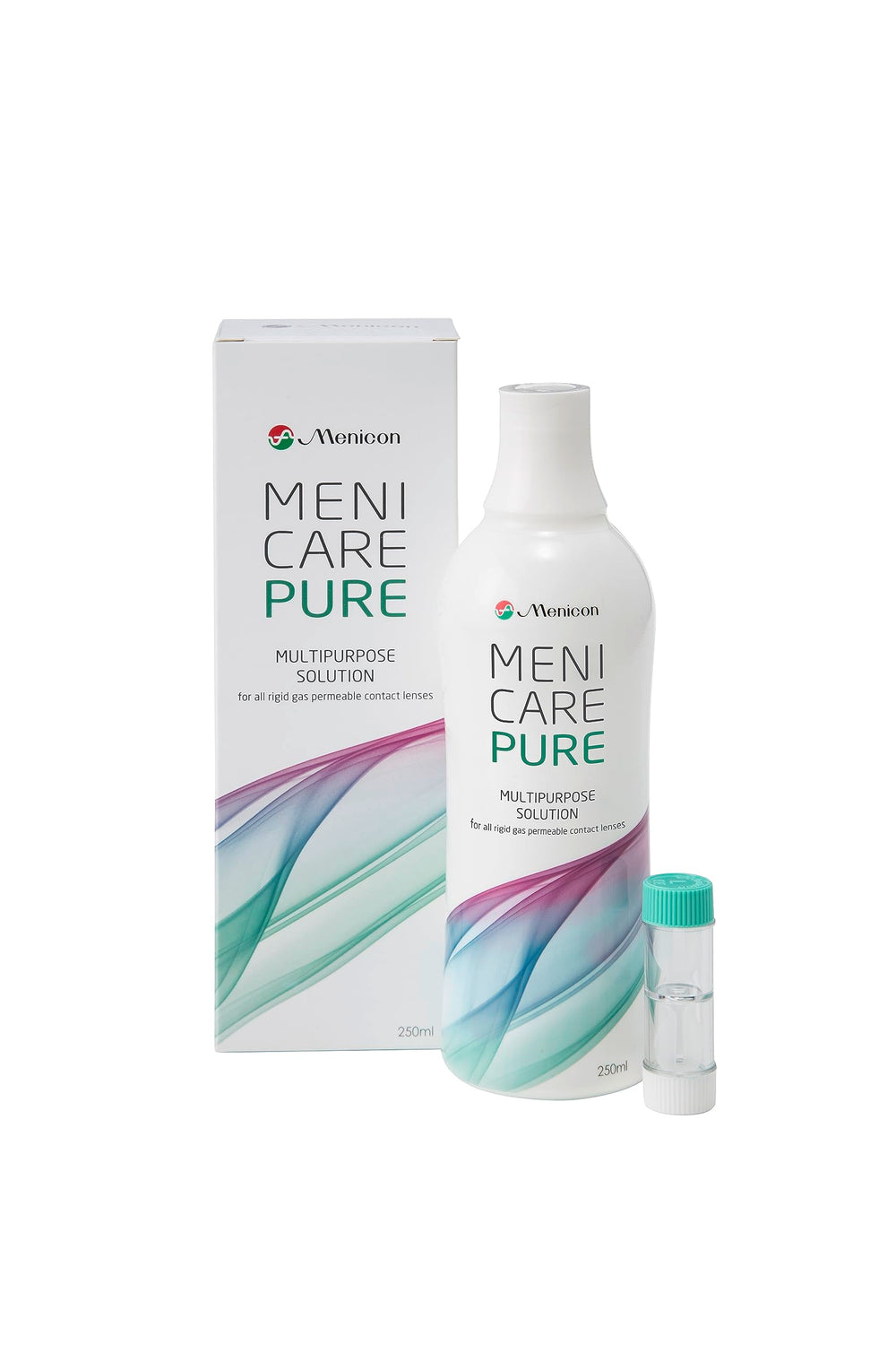 Menicon Menicare Pure lens container for easy storage and sanitation of gas permeable lenses.