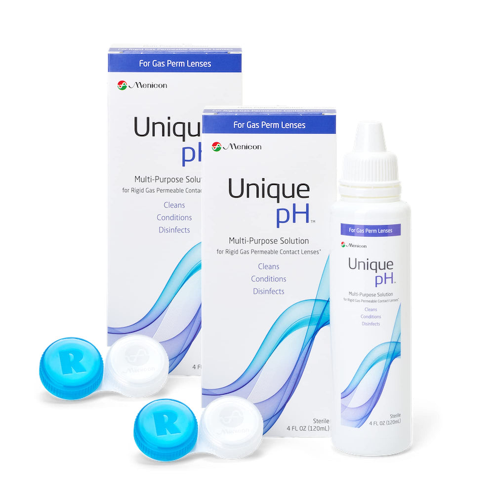 Menicon Unique pH multi-purpose solution bottle for daily lens care and clearer vision
