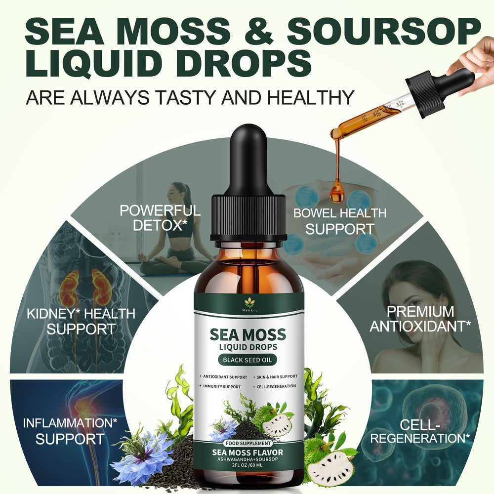 Menkru Sea Moss Drops added to water for a balanced boost.