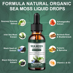 Menkru Sea Moss Liquid Drops under-tongue dissolve for quick absorption.