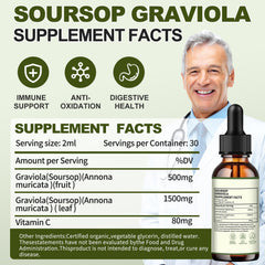 Menkru Soursop liquid drops ingredients overview, vegan-friendly formula.