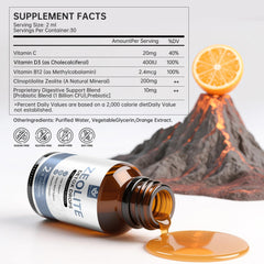 Menkru Zeolite Drops ingredients label shows high-purity minerals for daily wellness